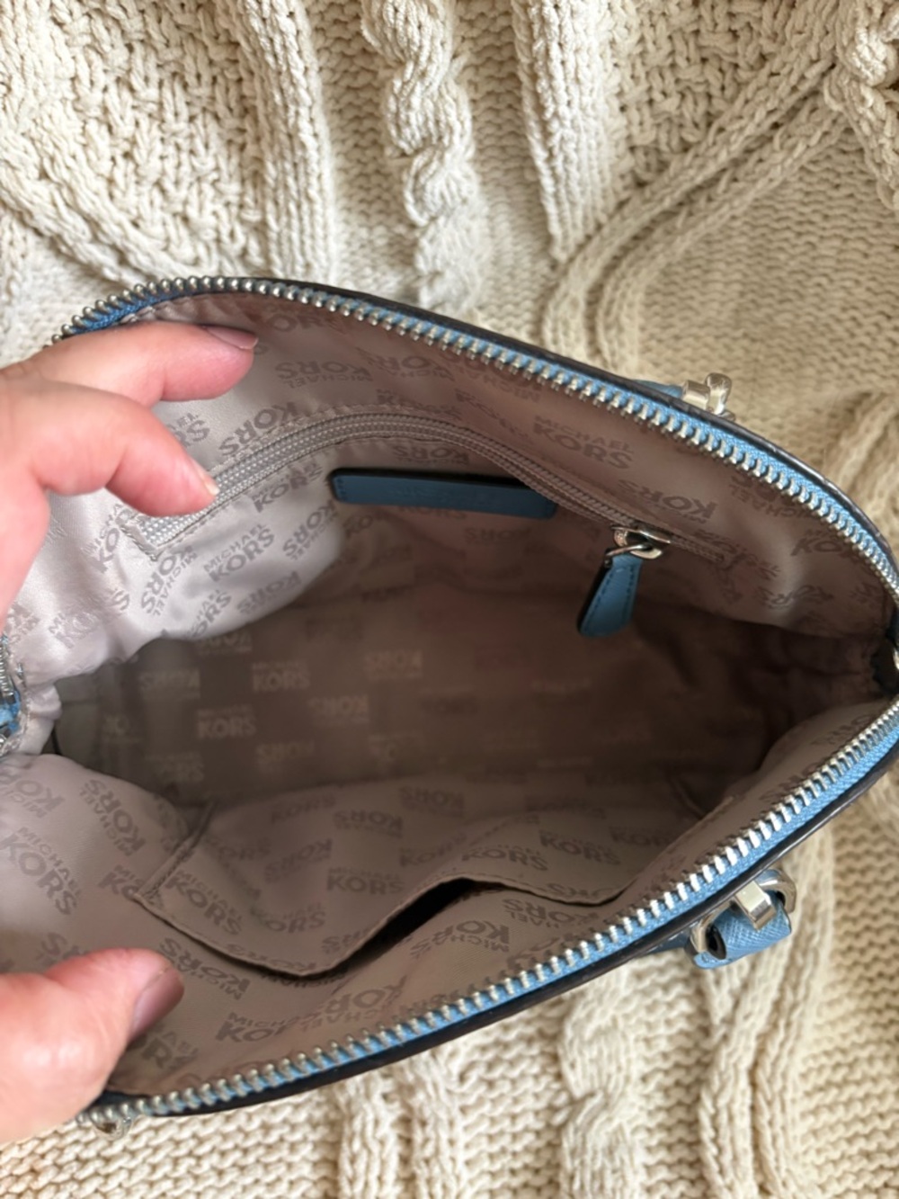 Michael Kors Light Blue Dome Satchel - Saffiano Leather - Picture 4 of 6